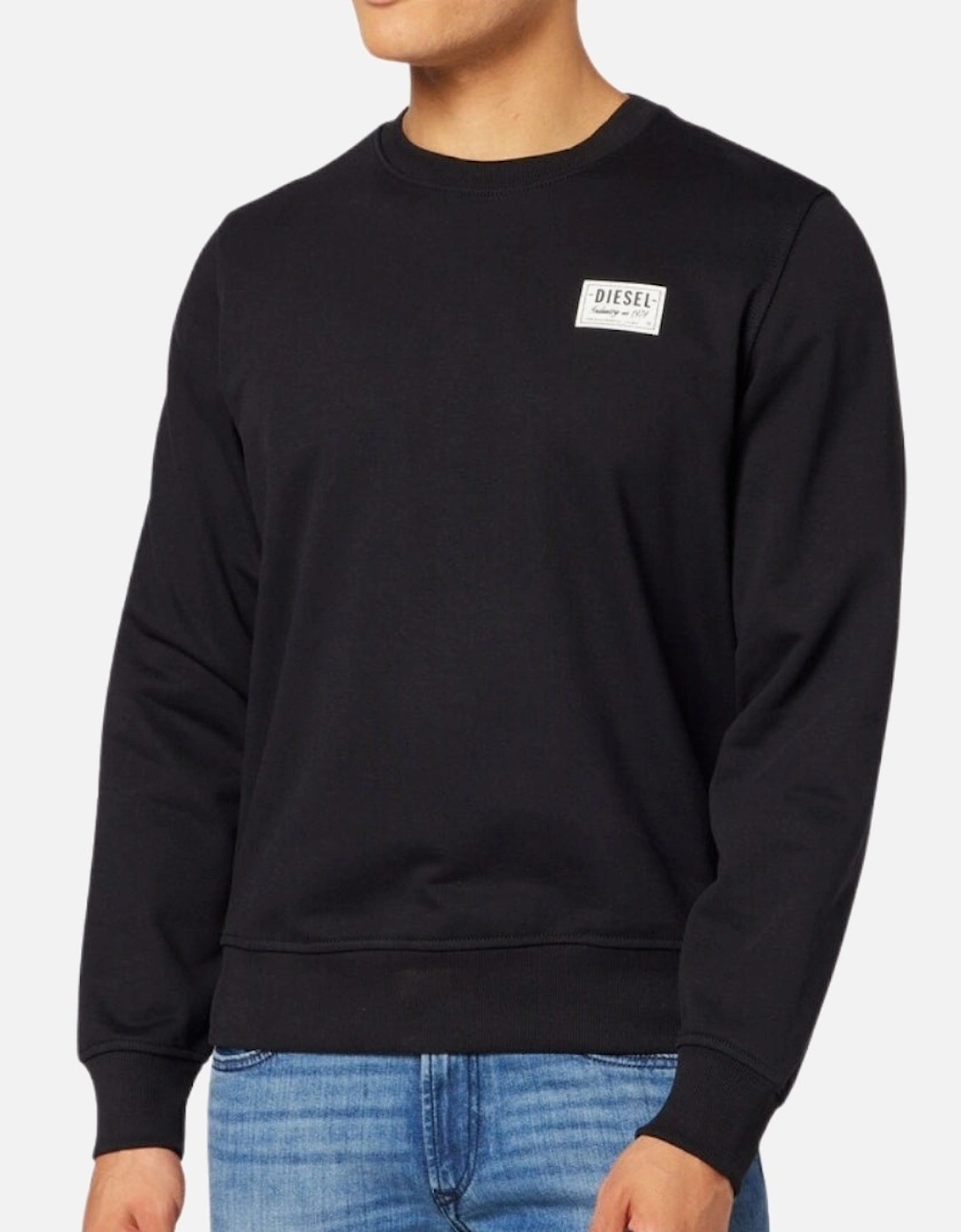 Men's Diesel Small Patch Logo Black Sweatshirt - Size: L