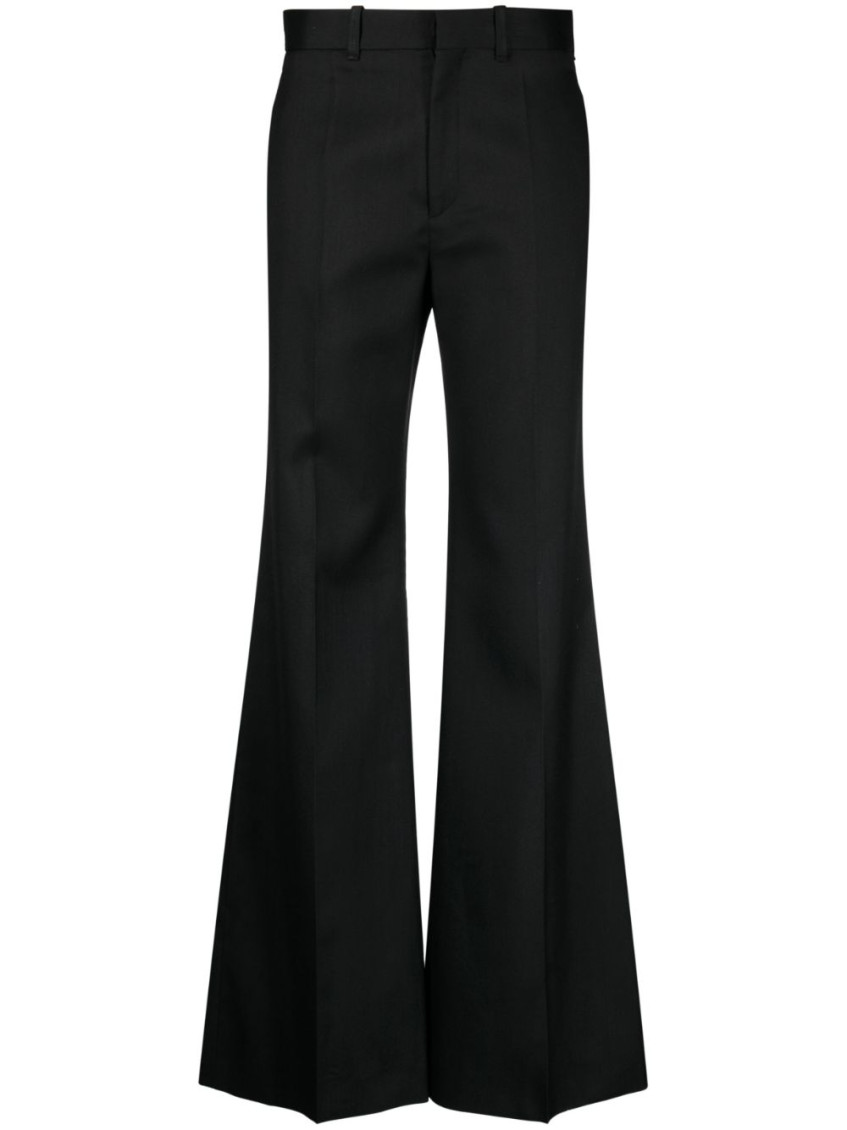 CHLOÉ- Flared Silk Blend Wool Trousers