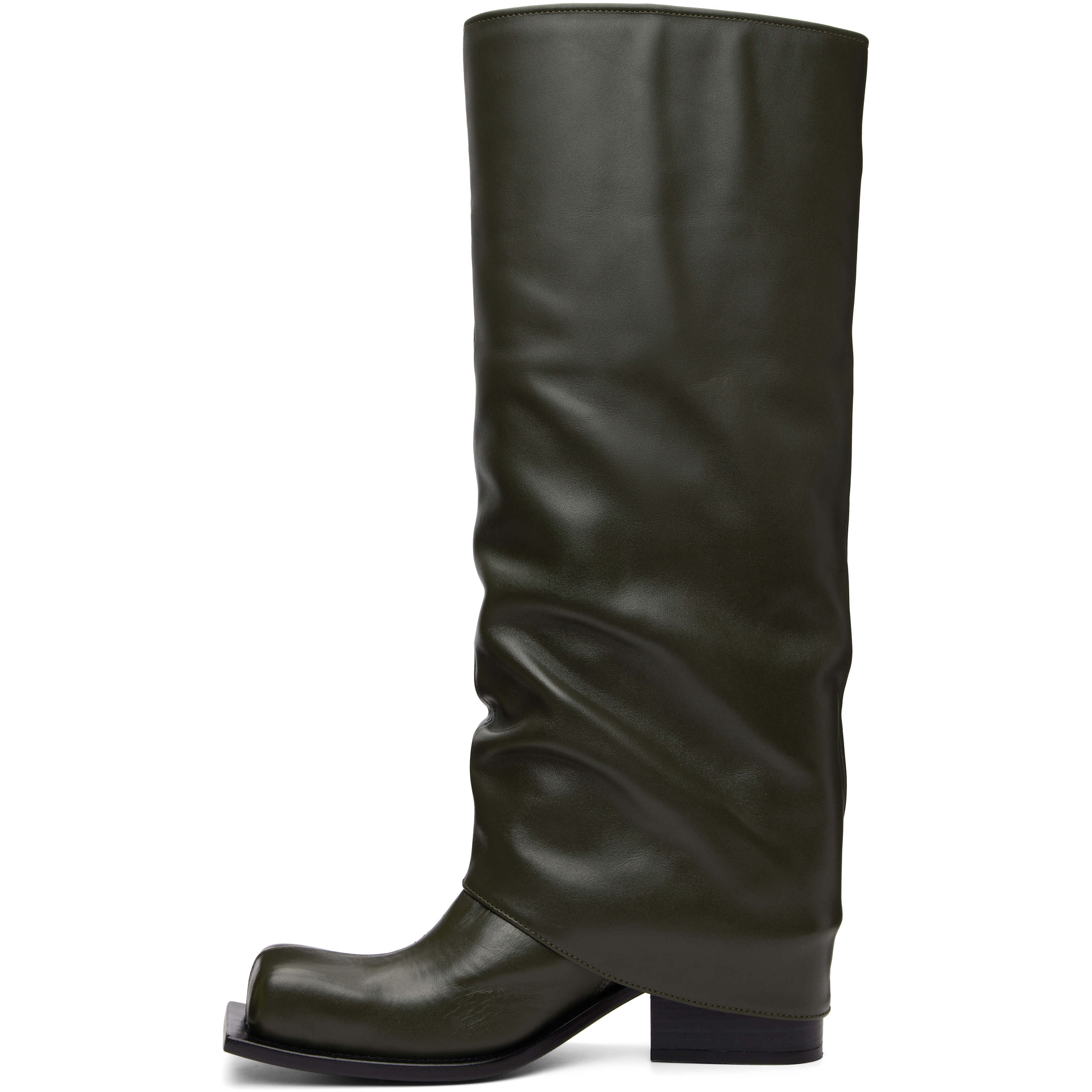 Khaki Havva Chunky Heel Tall Boots