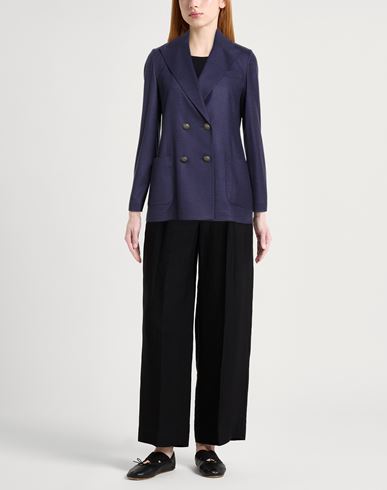 Woman Blazer Navy Size 4 Virgin Wool, Cashmere