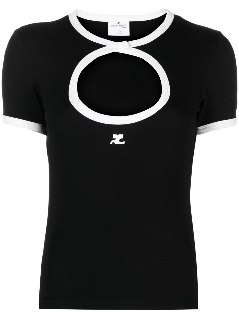 Cut-out cotton top - Black