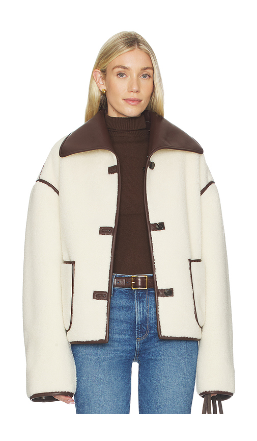 Tularosa Margot Reversible Jacket in Brown,Cream. - L also in M, S, XL