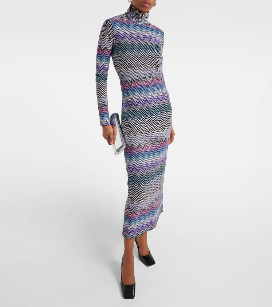 Zig Zag turtleneck dress