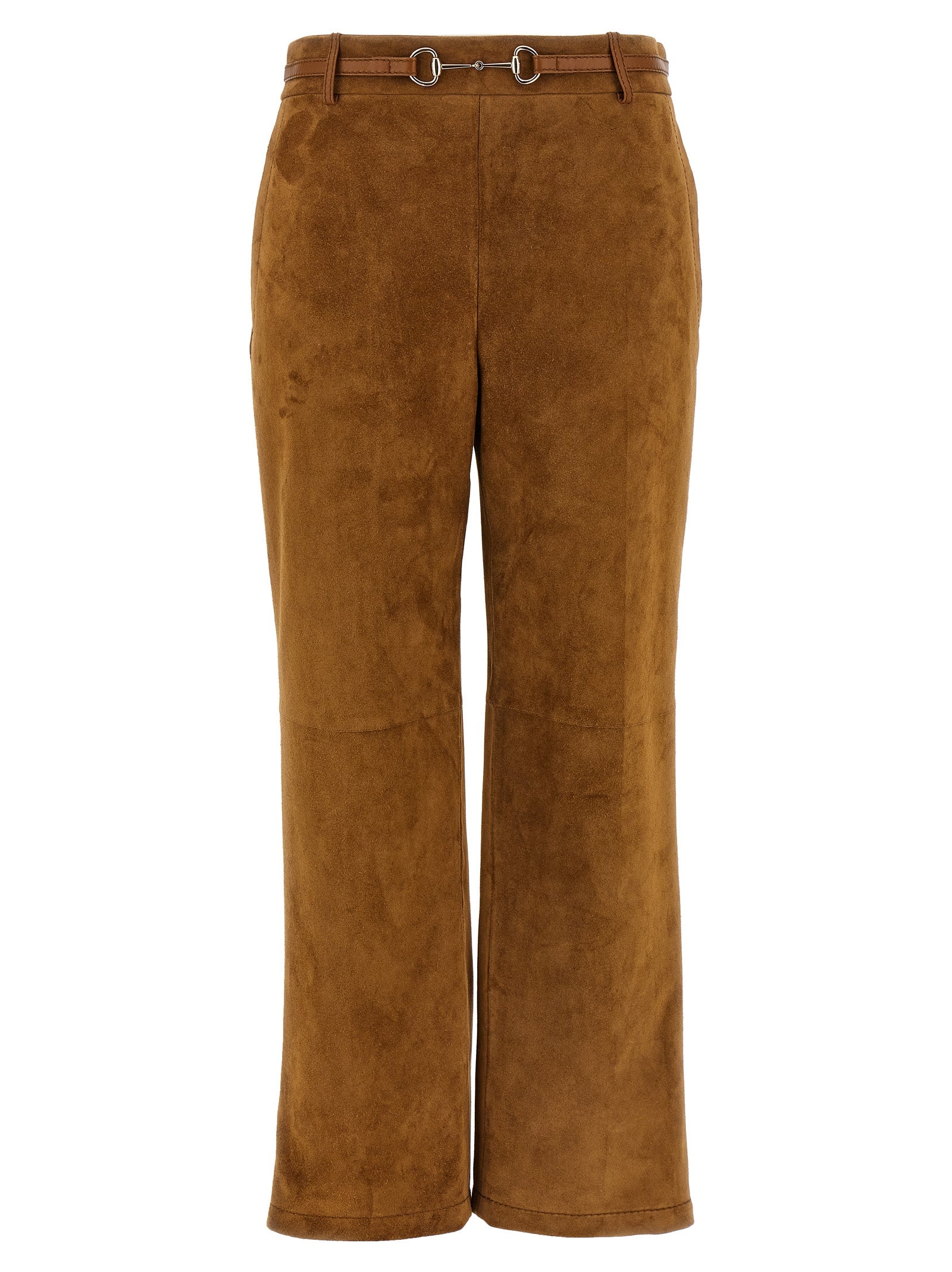 Calfskin Leather Trousers — Brown