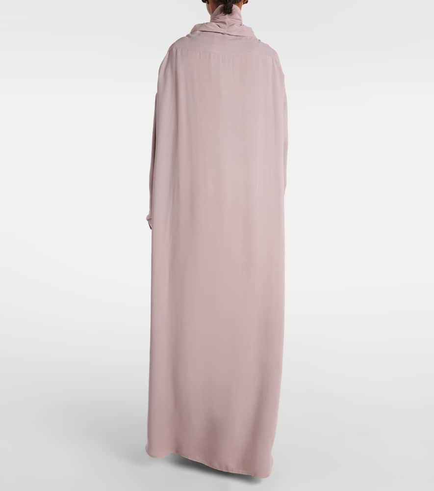 Turtleneck mesh-trimmed shirt dress
