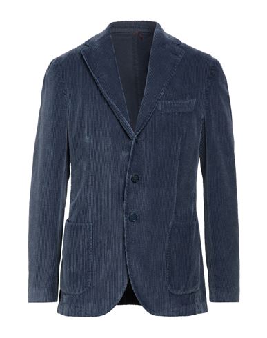 Man Blazer Slate blue Size 42 Cotton