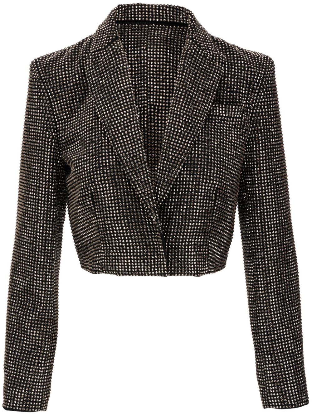 Rhinestone-embellished cropped blazer - Black