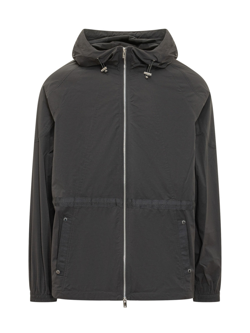 Black Solid Hood Jacket