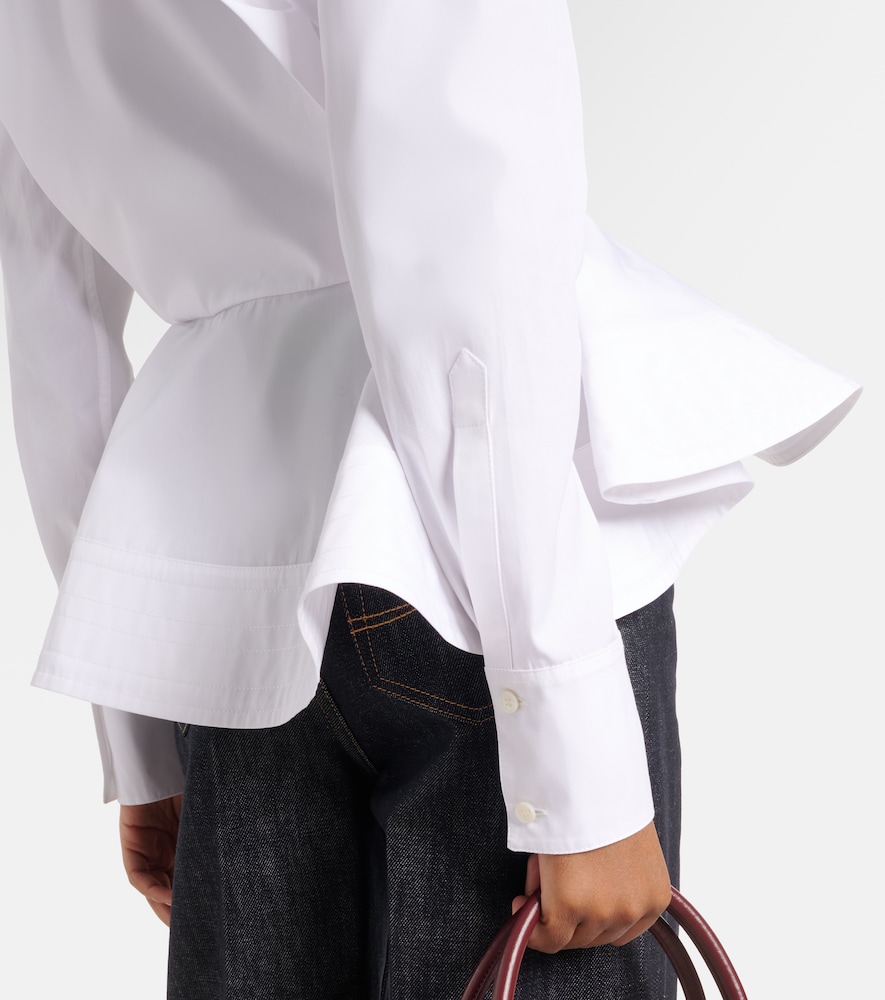 Peplum cotton poplin shirt