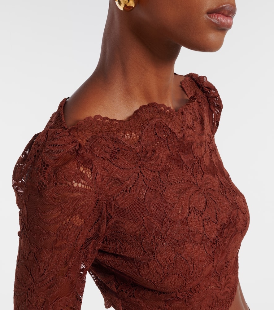 Floral lace crop top