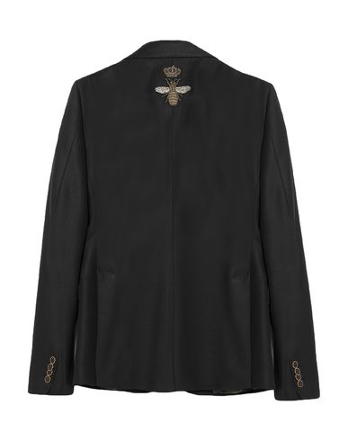 Man Blazer Black Size 38 Virgin Wool, Copper, Glass, Polyester
