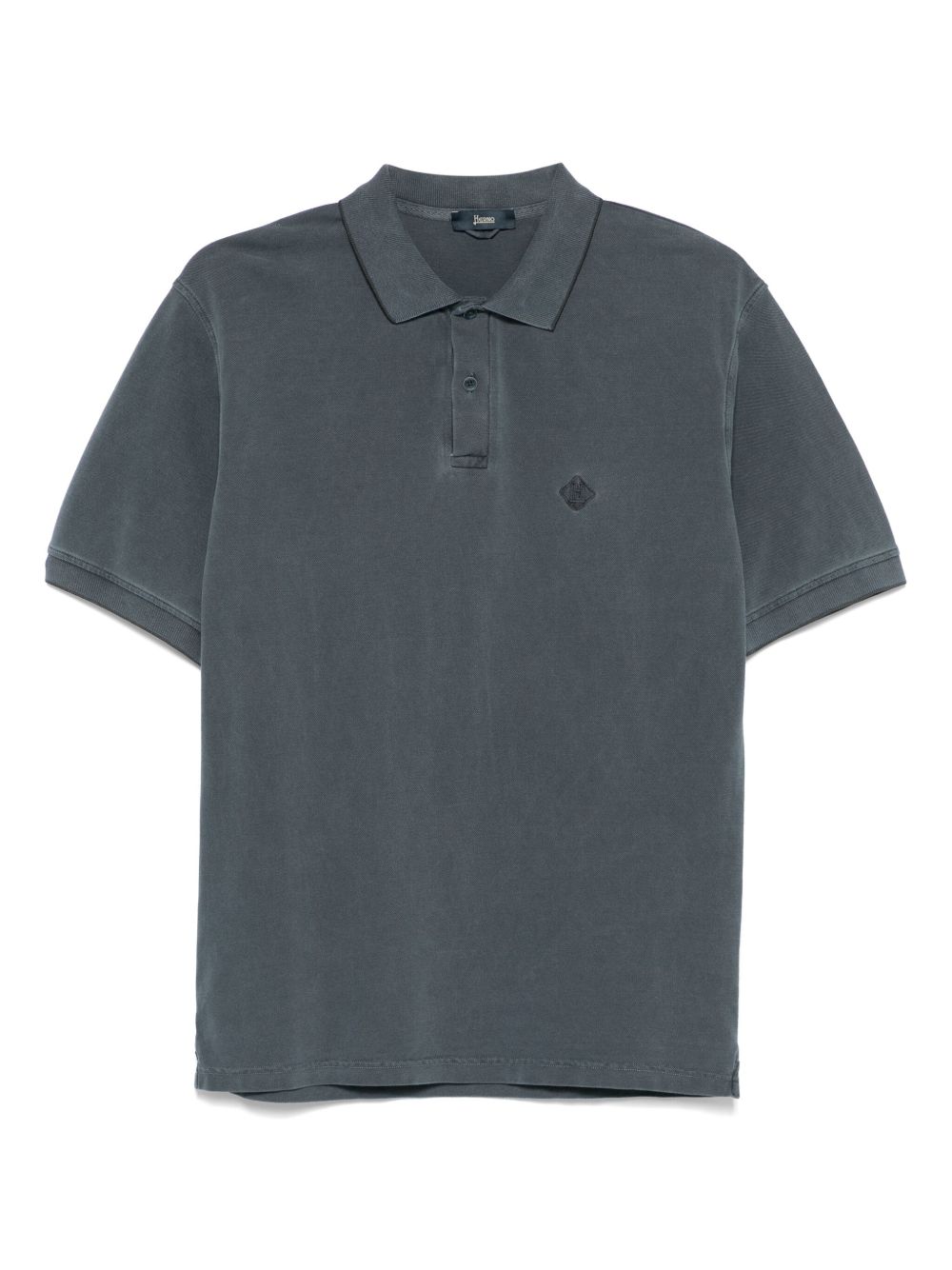 Logo Cotton Polo Shirt — blue-grey