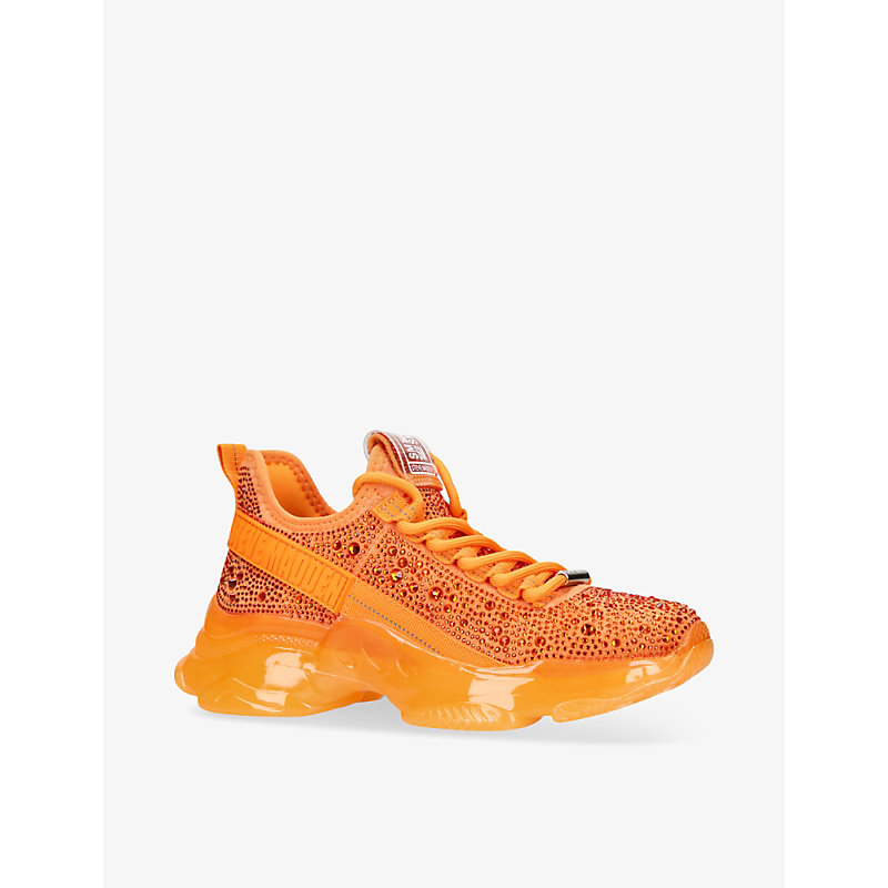 Womens Orange Mistica 575 Crystal-embellished Woven Low-top Trainers