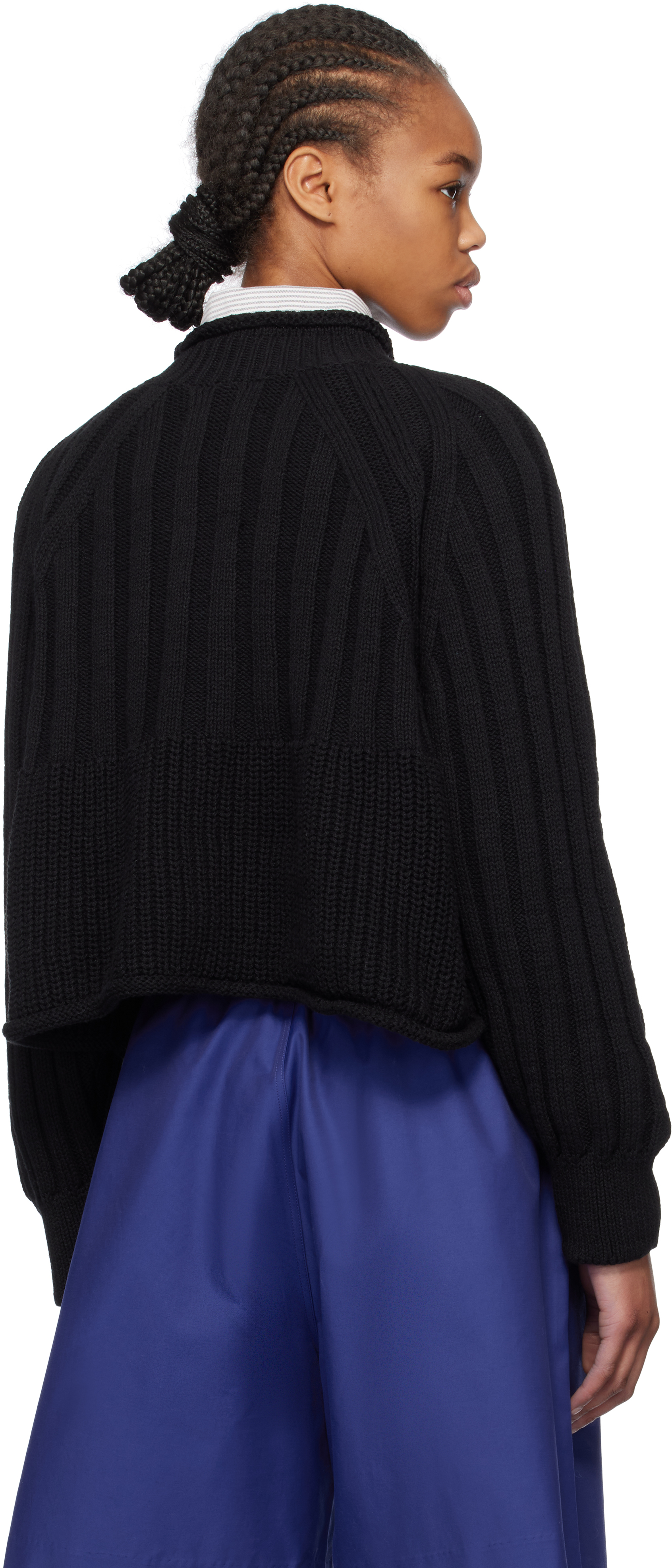 Cordera Black Ribbed Cotton Sweater