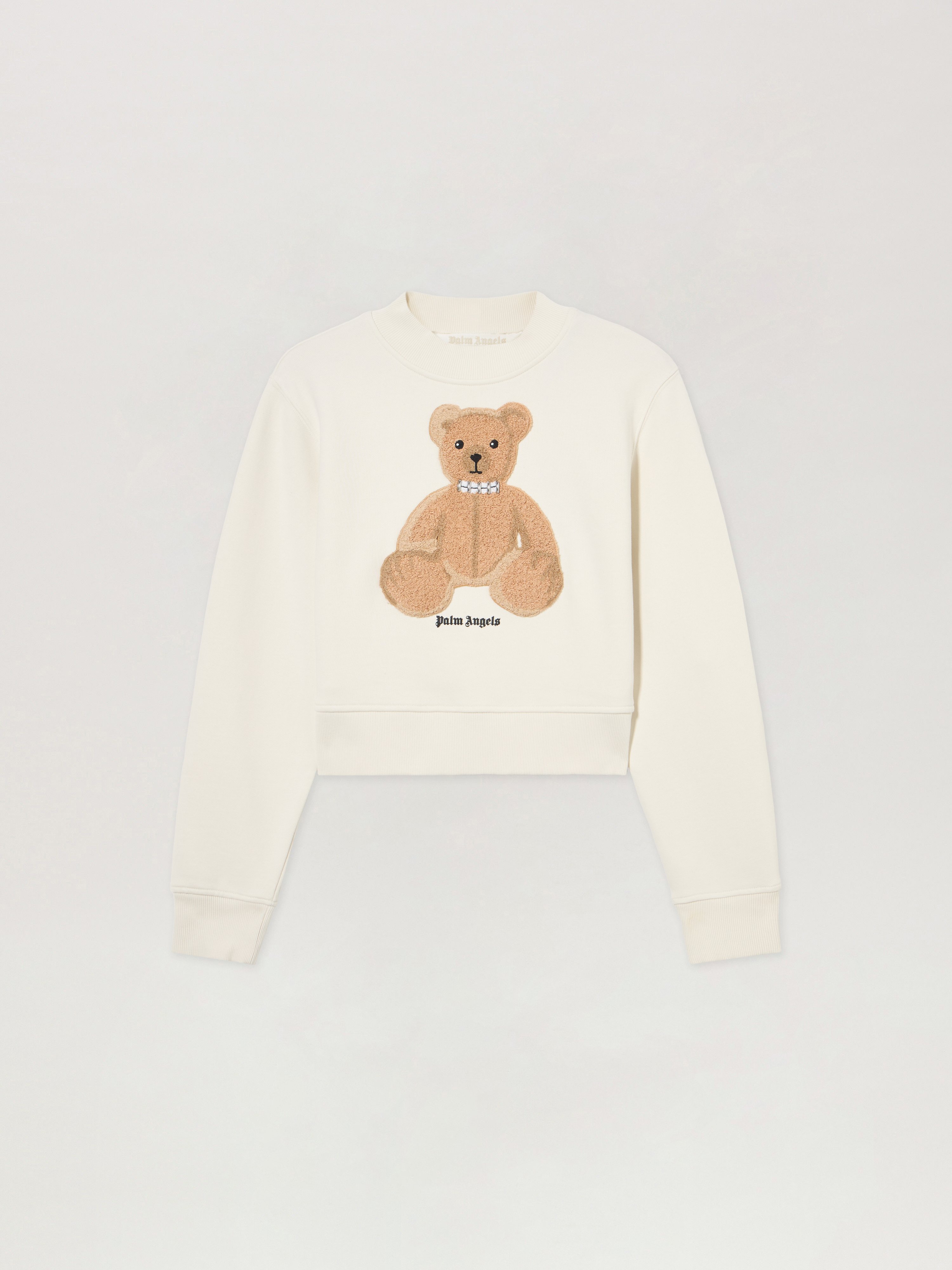Bear Fitted Sweatshirt Woman  Off White Brown