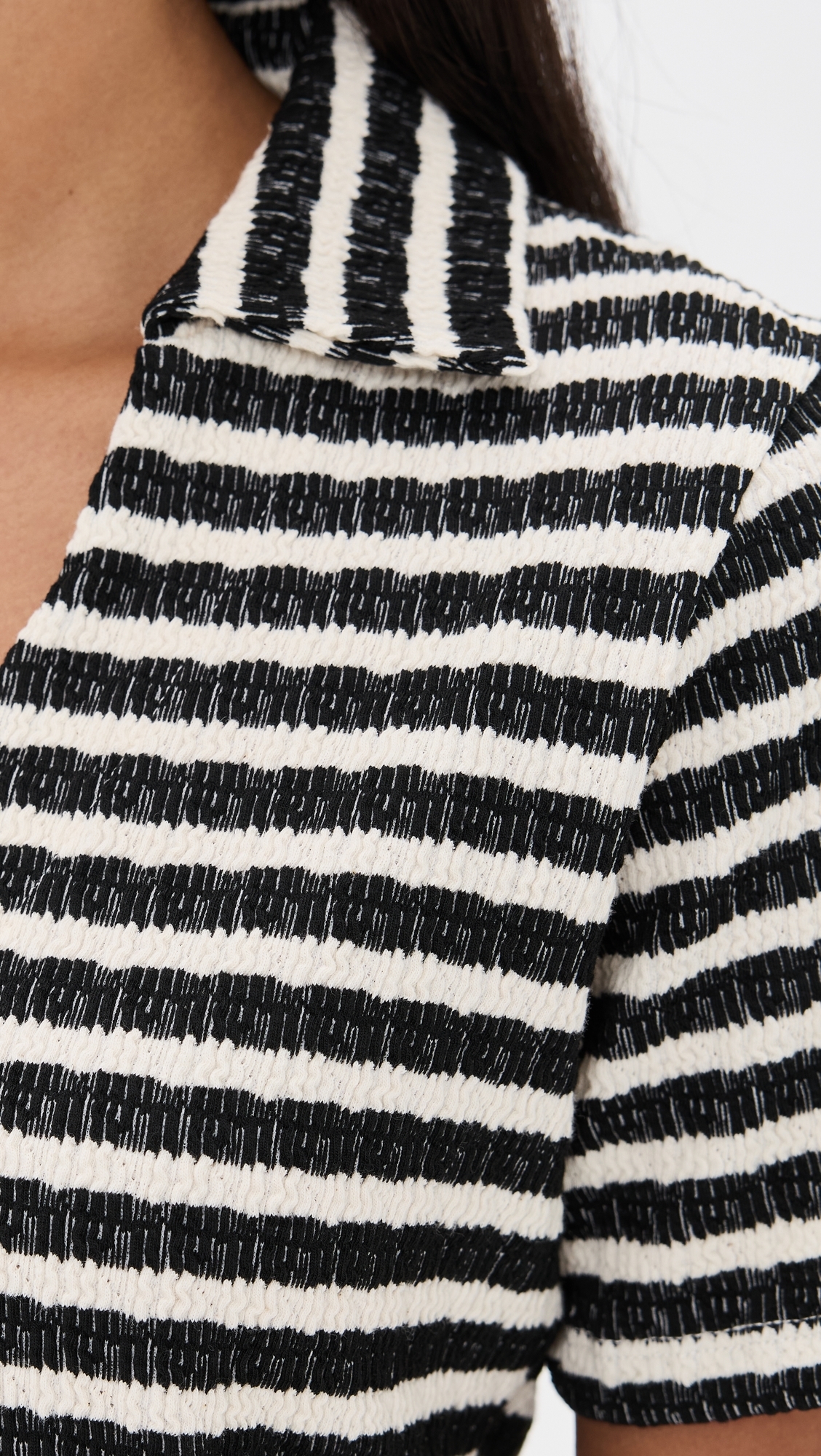 Mila Polo Top Black Stripe