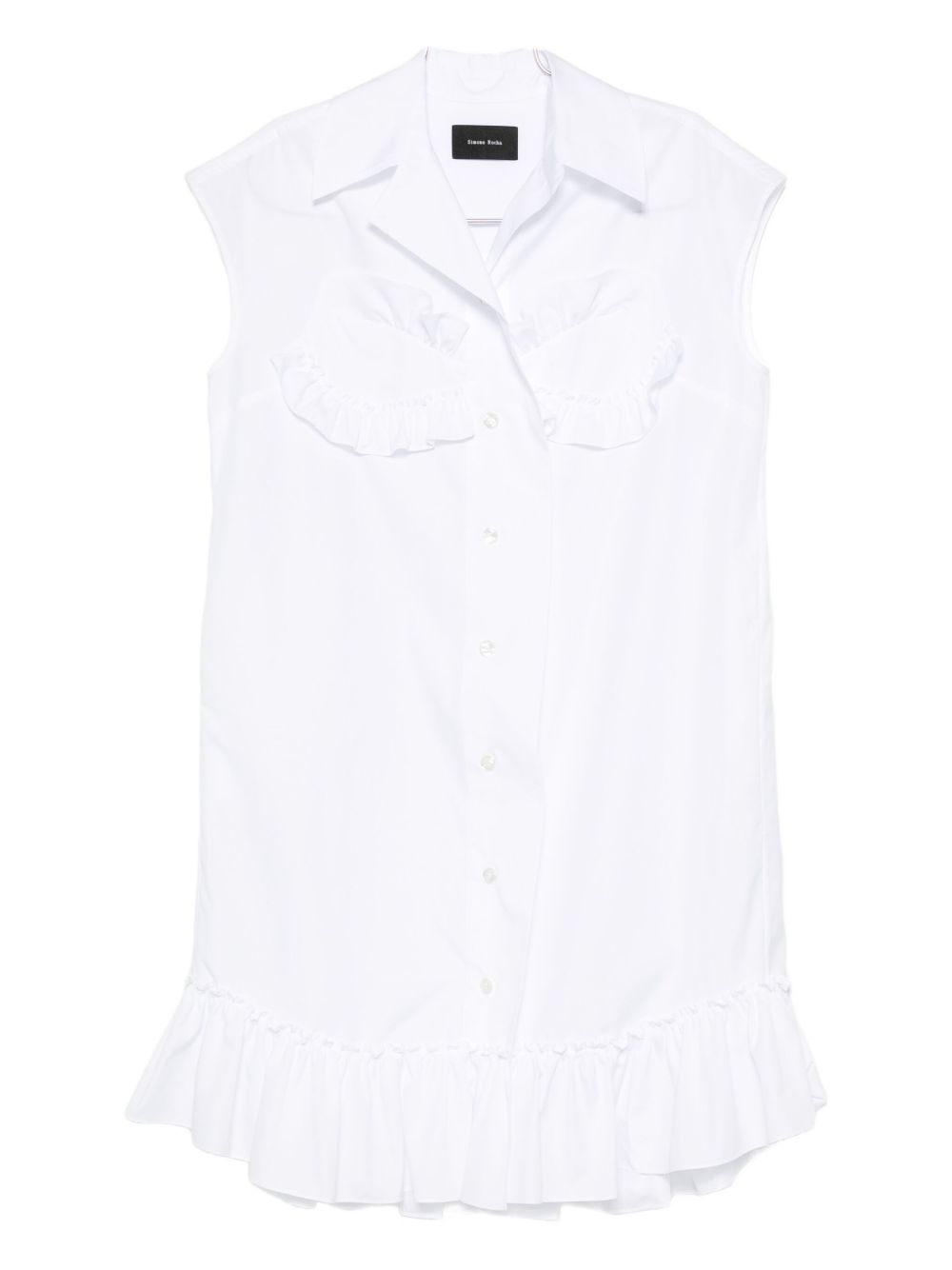 Ruffled-details sleeveless blouse - White