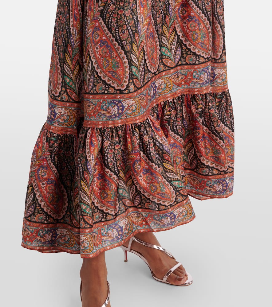 Rhiannon paisley ruffled silk maxi dress