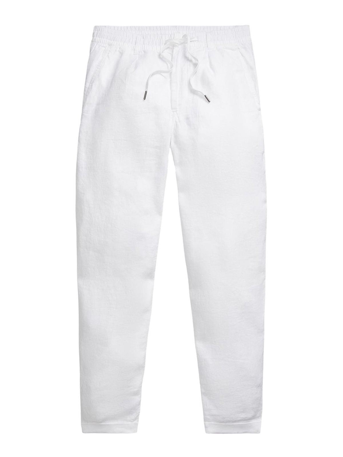 Lateef White Linen Slim Tapered-Fit Trousers