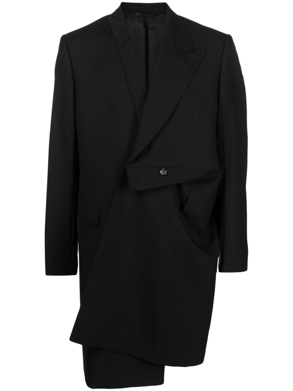 Luke asymmetric coat - Black