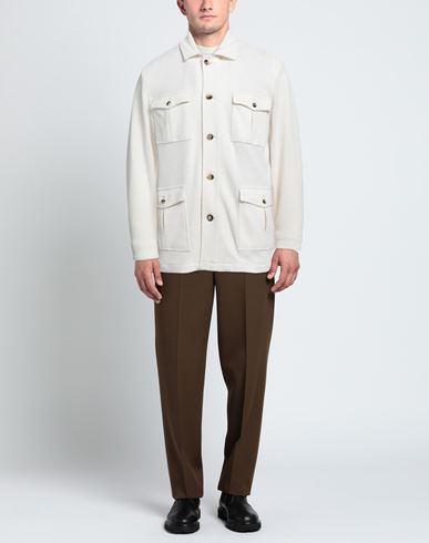 Man Jacket Ivory Size 40 Cotton, Polyester