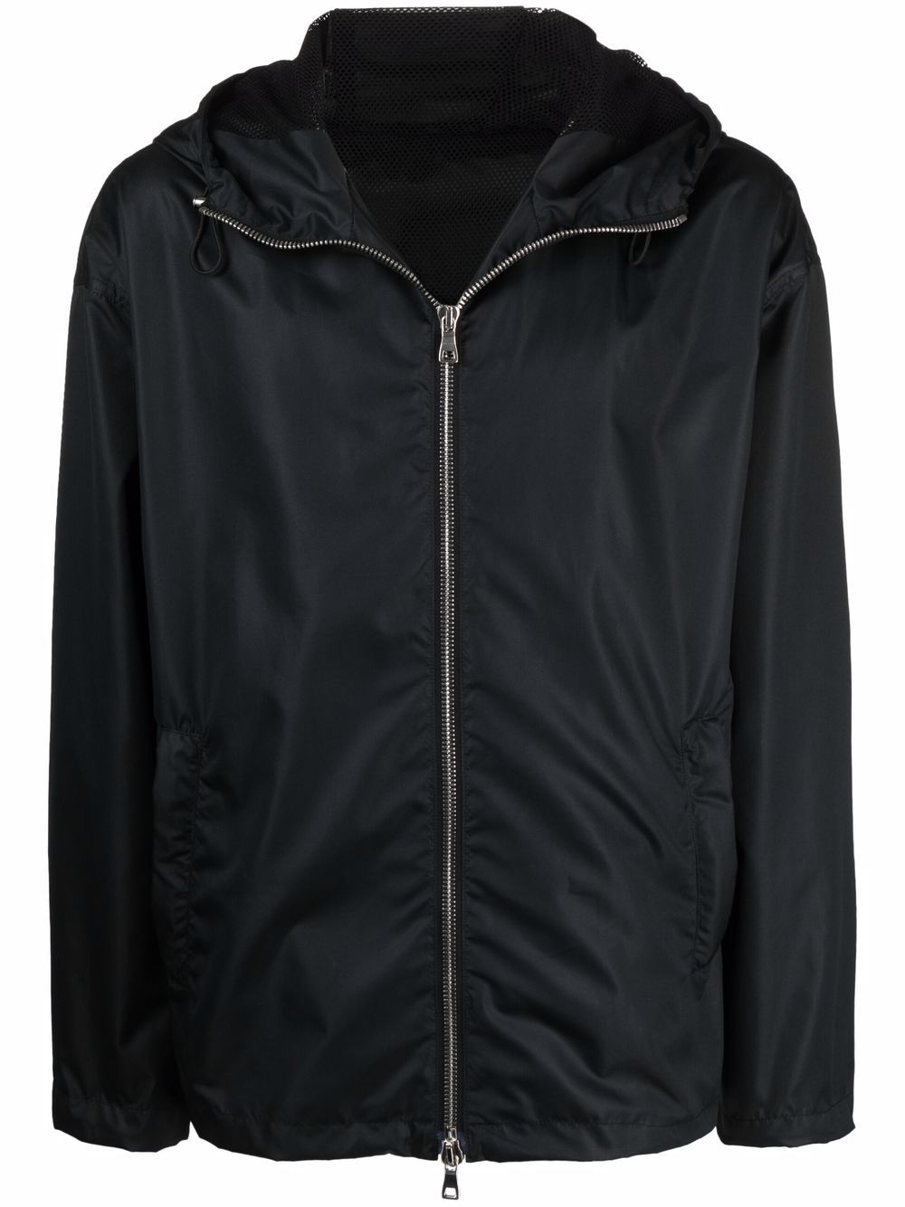 Logo-print hooded jacket - Black
