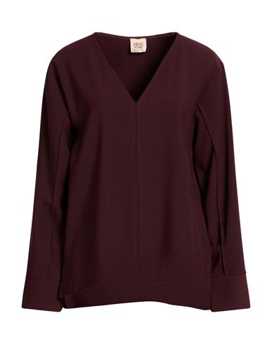 Même Road Woman Top Burgundy Size 10 Polyester, Elastane