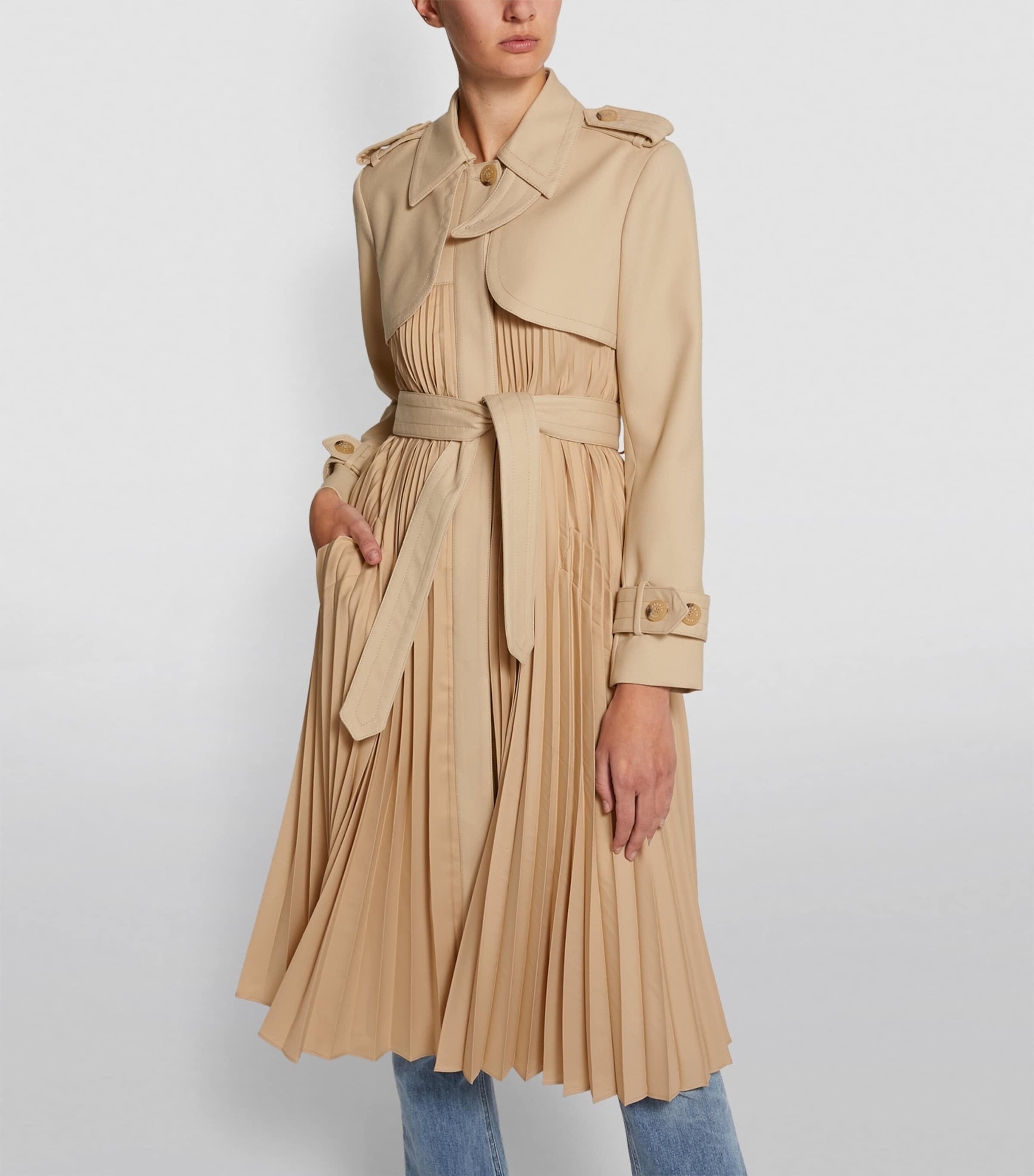 Pleated Trench Coat
