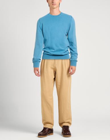 Man Sweater Azure Size 40 Cotton