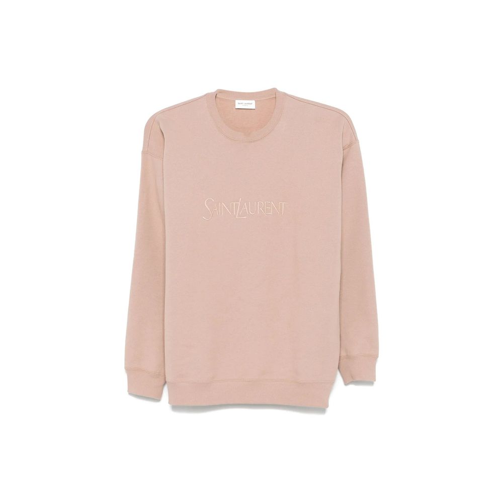 Logo-Embroidered Cotton Sweatshirt — Beige