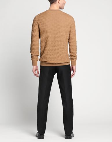 Man Sweater Camel Size 46 Virgin Wool