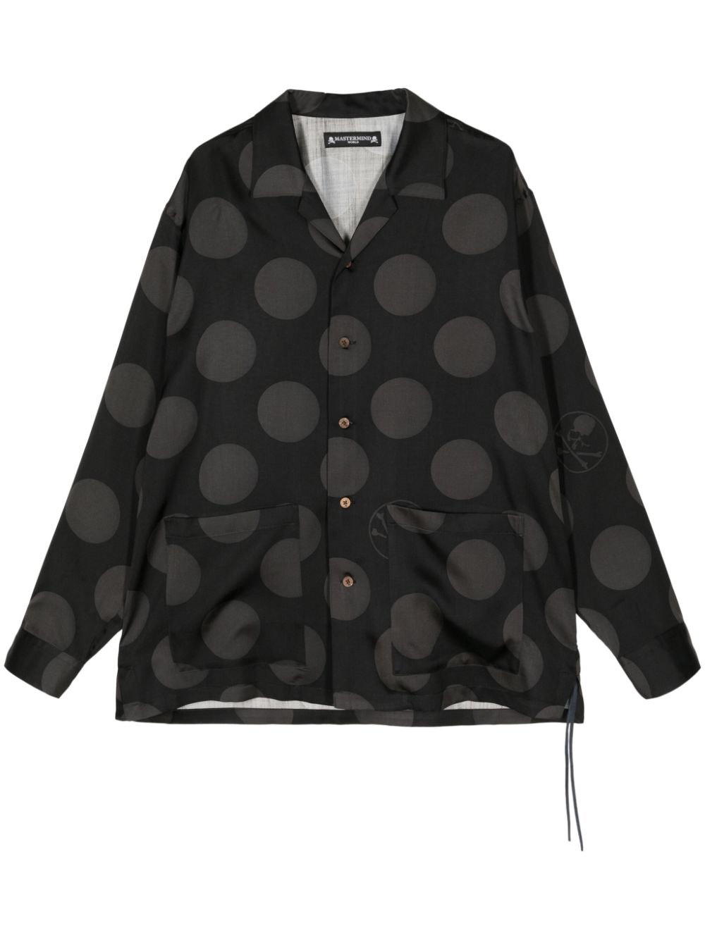 Polka-dot silk shirt - Black