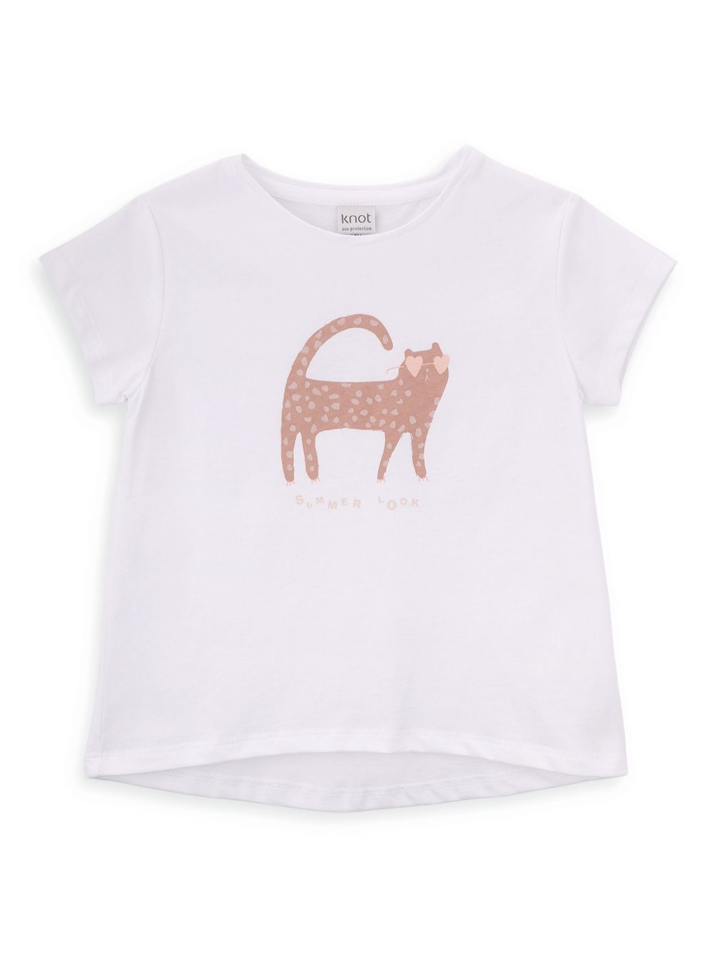 Cat-print cotton T-shirt - White