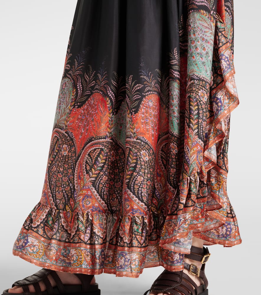 Rhiannon ruffled silk maxi skirt