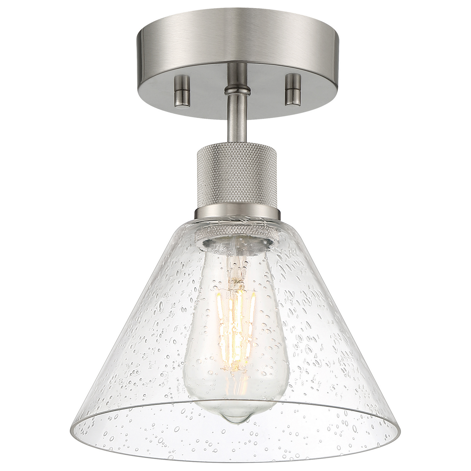 Brushed Steel LED Semi Flush Mount from the Port Nine Martini Collection