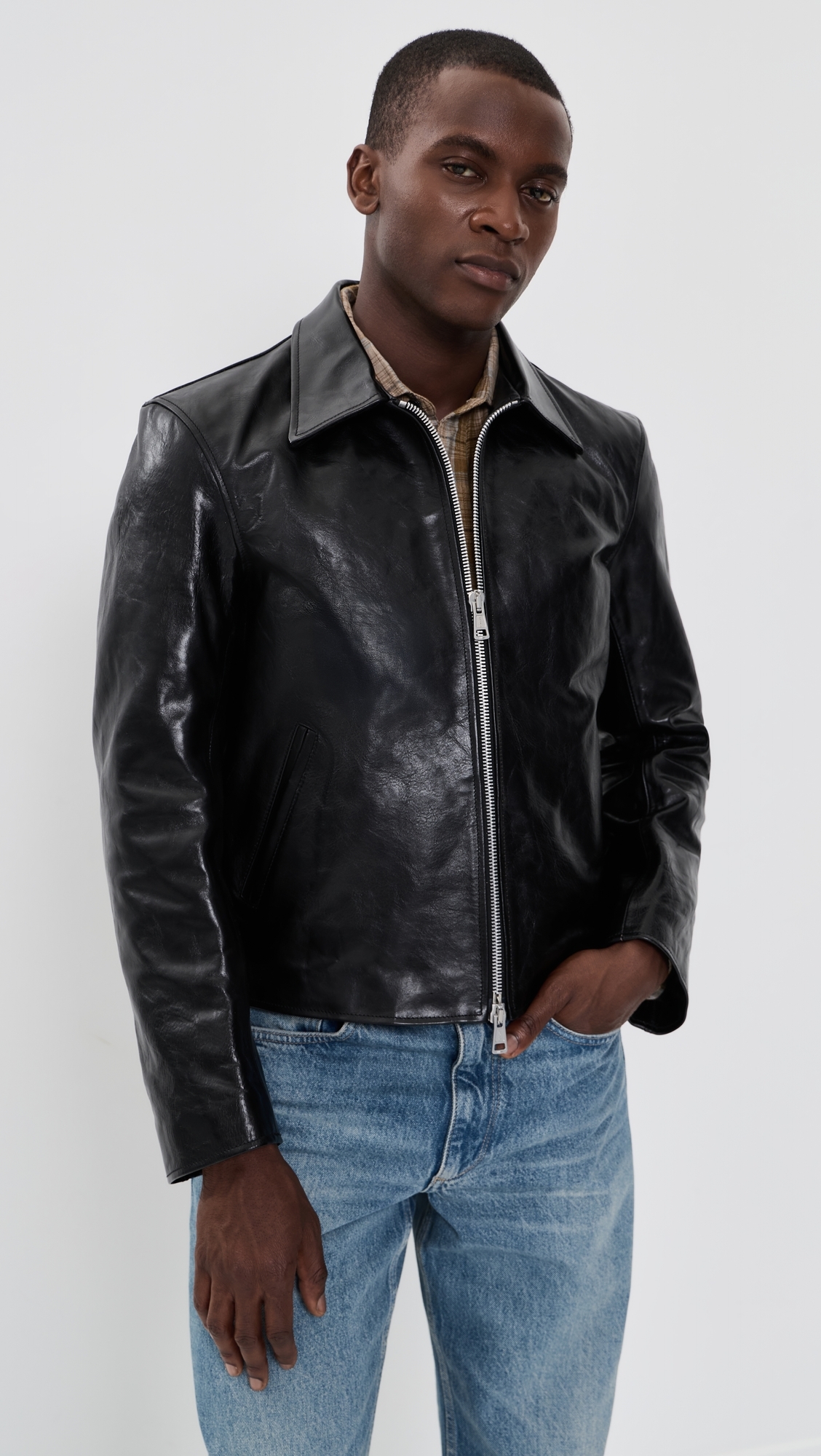 Leather Mini Jacket Black