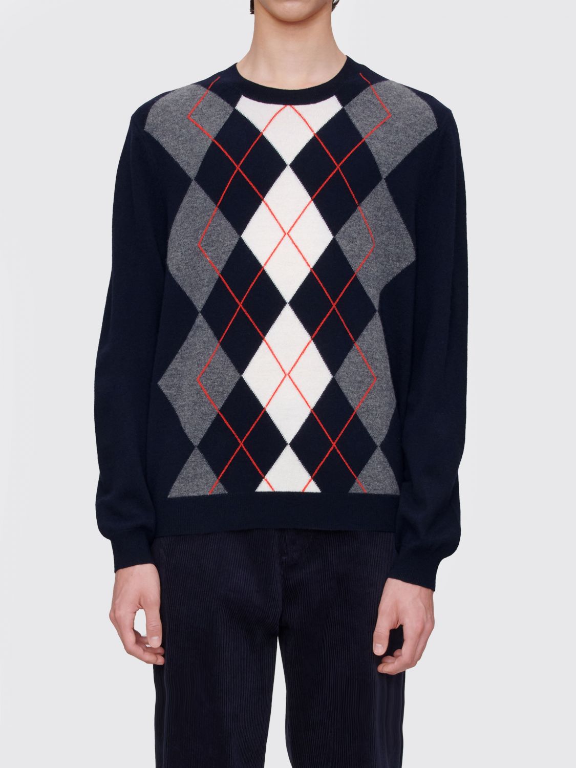 Argyle-pattern sweater - Blue