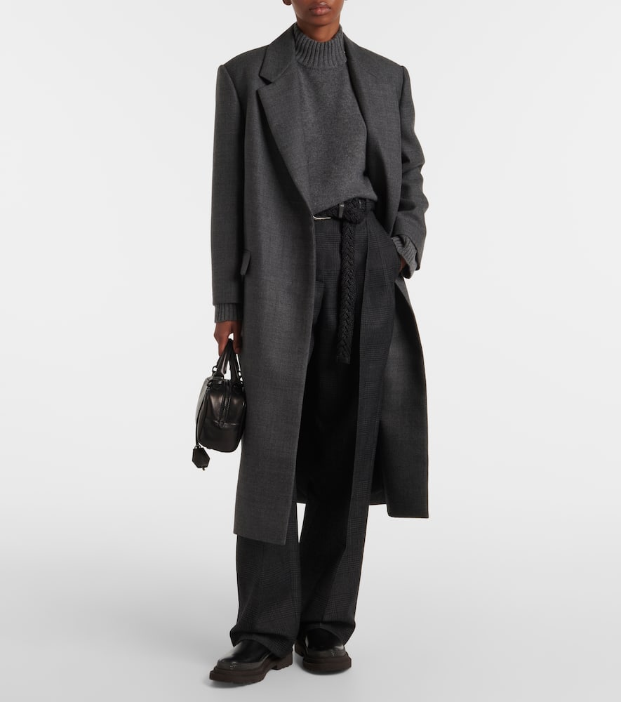 High-rise wool wide-leg pants