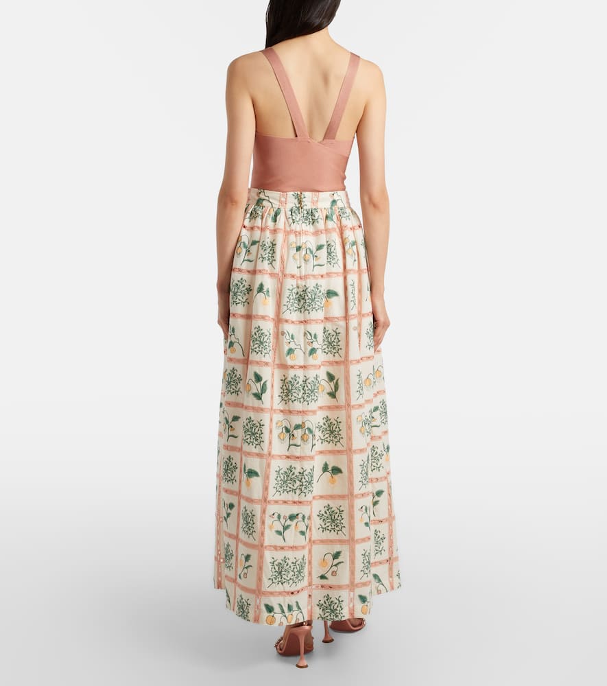 Tangelo floral cotton maxi skirt