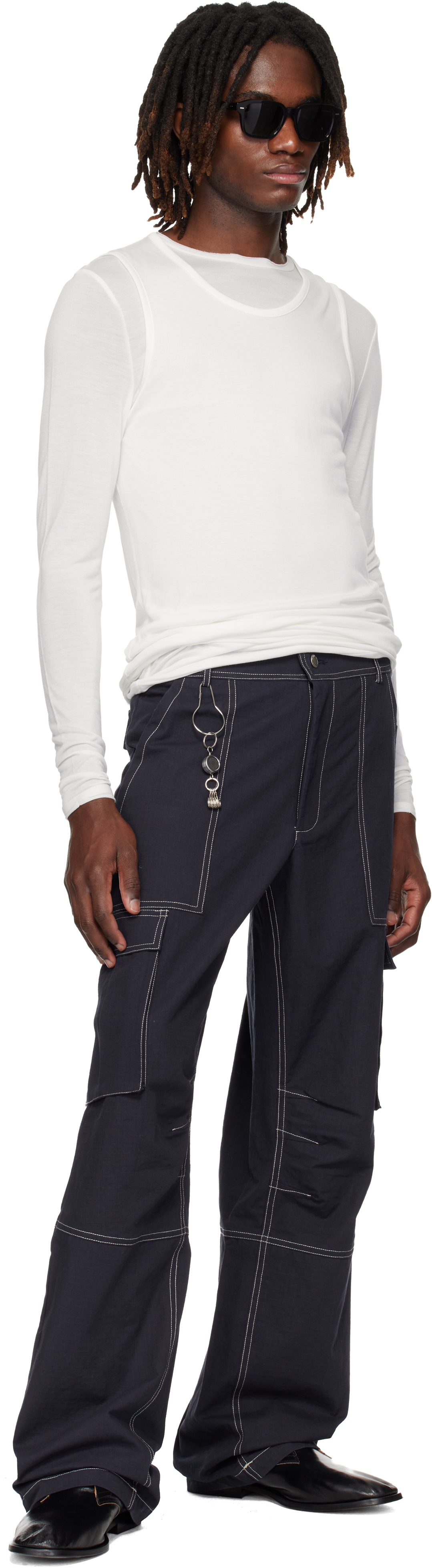 White Doria Double Layer T-shirt Set