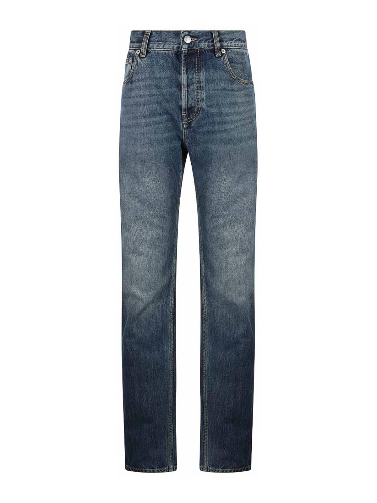 Blue Cotton Denim Jeans