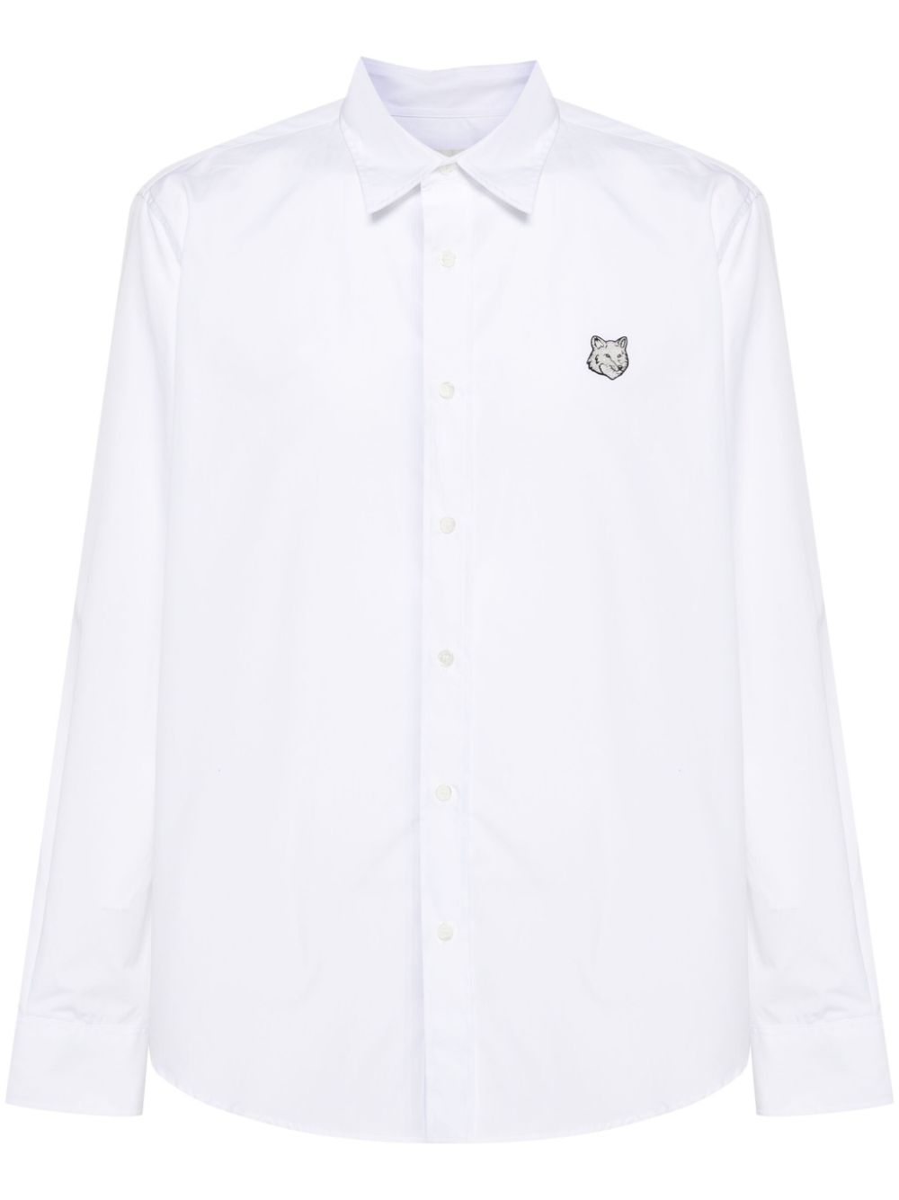 Fox-patch cotton shirt - White