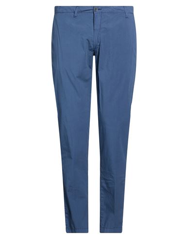 Man Pants Navy Size 34 Cotton, Elastane