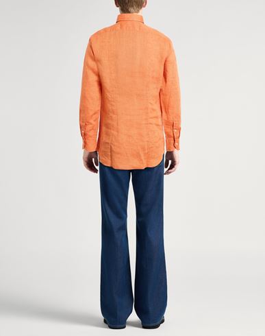 Man Shirt Orange Size 15 ½ Linen