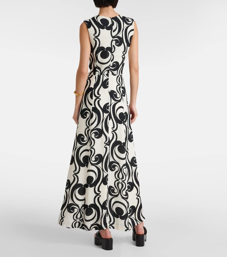 Printed crêpe maxi dress