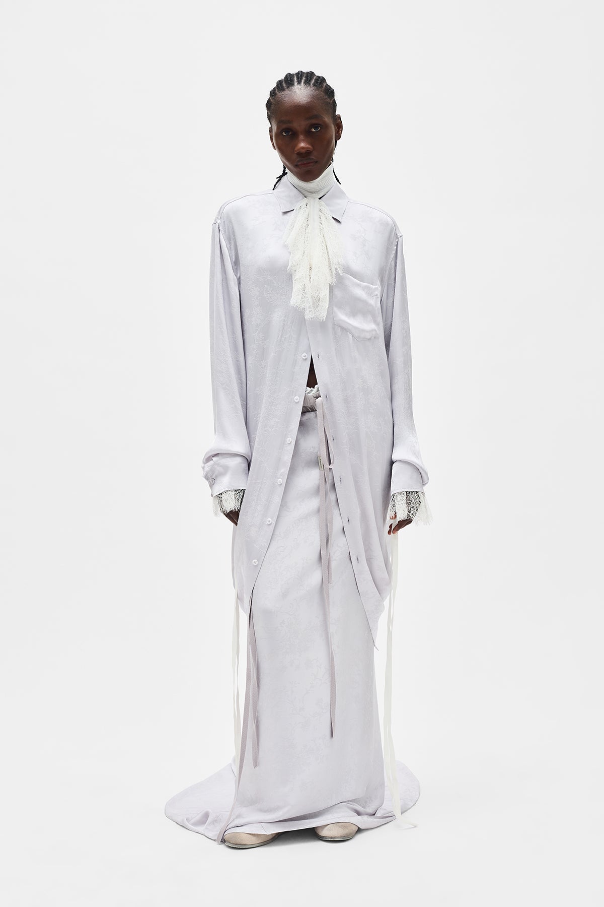 Ann Demeulemeester transparent-design shirt - Grey