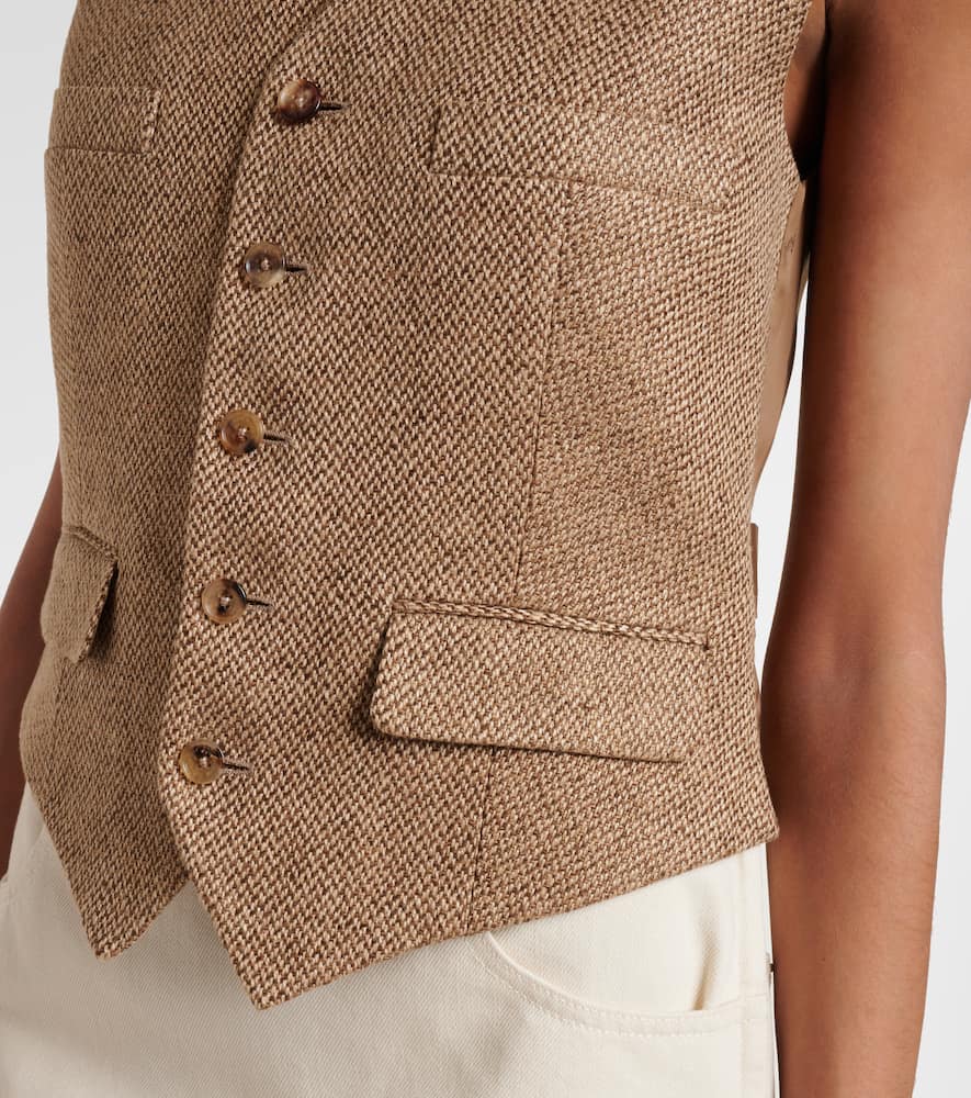Holland linen tweed vest