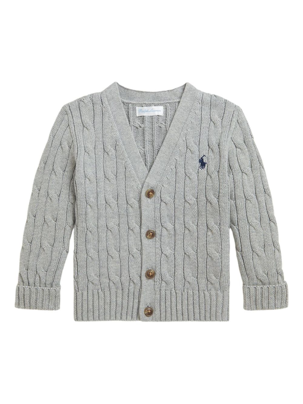 Cable-knit button-up cardigan - Grey