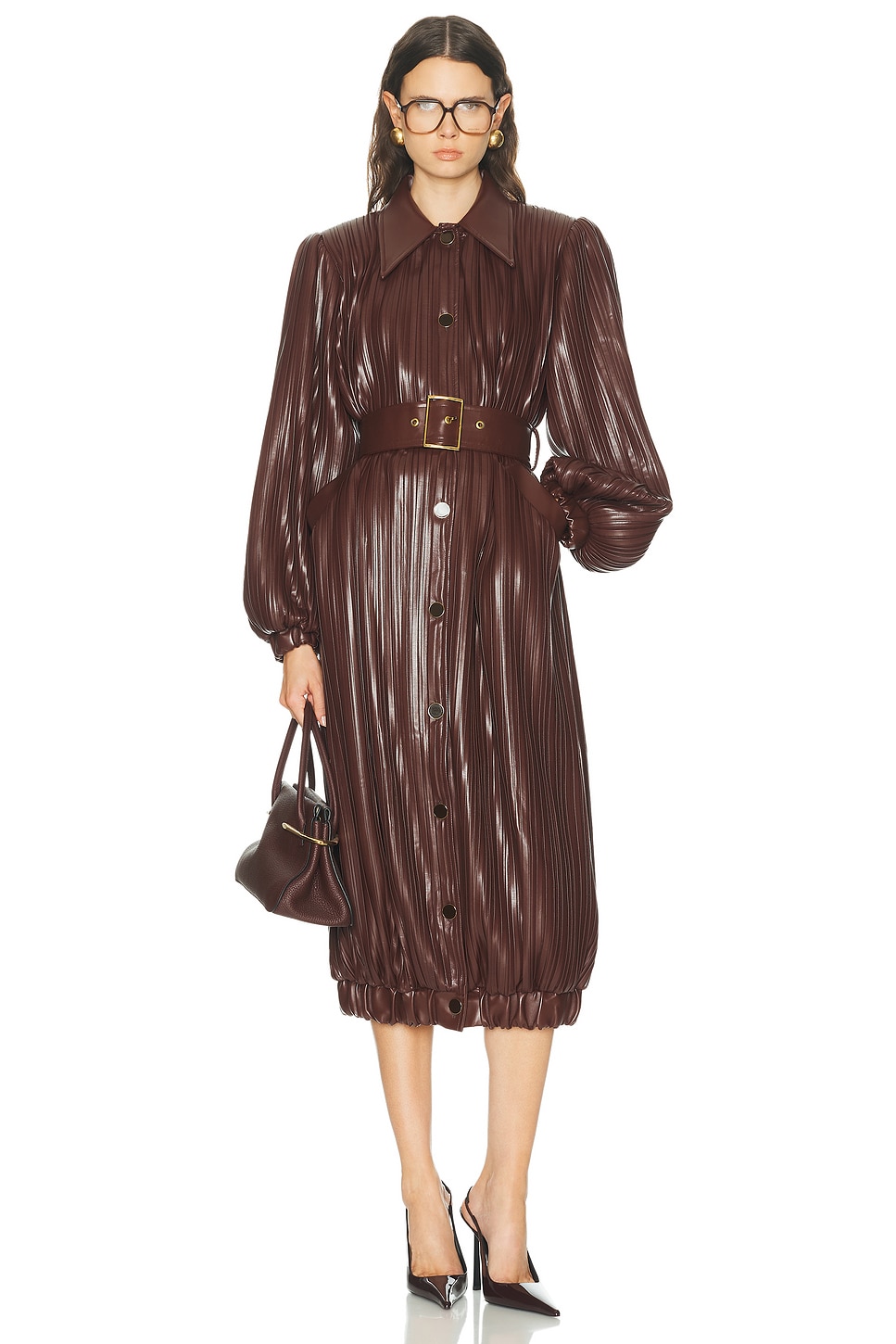 Rowen Rose Long Coat in Brown - Chocolate. XS also in