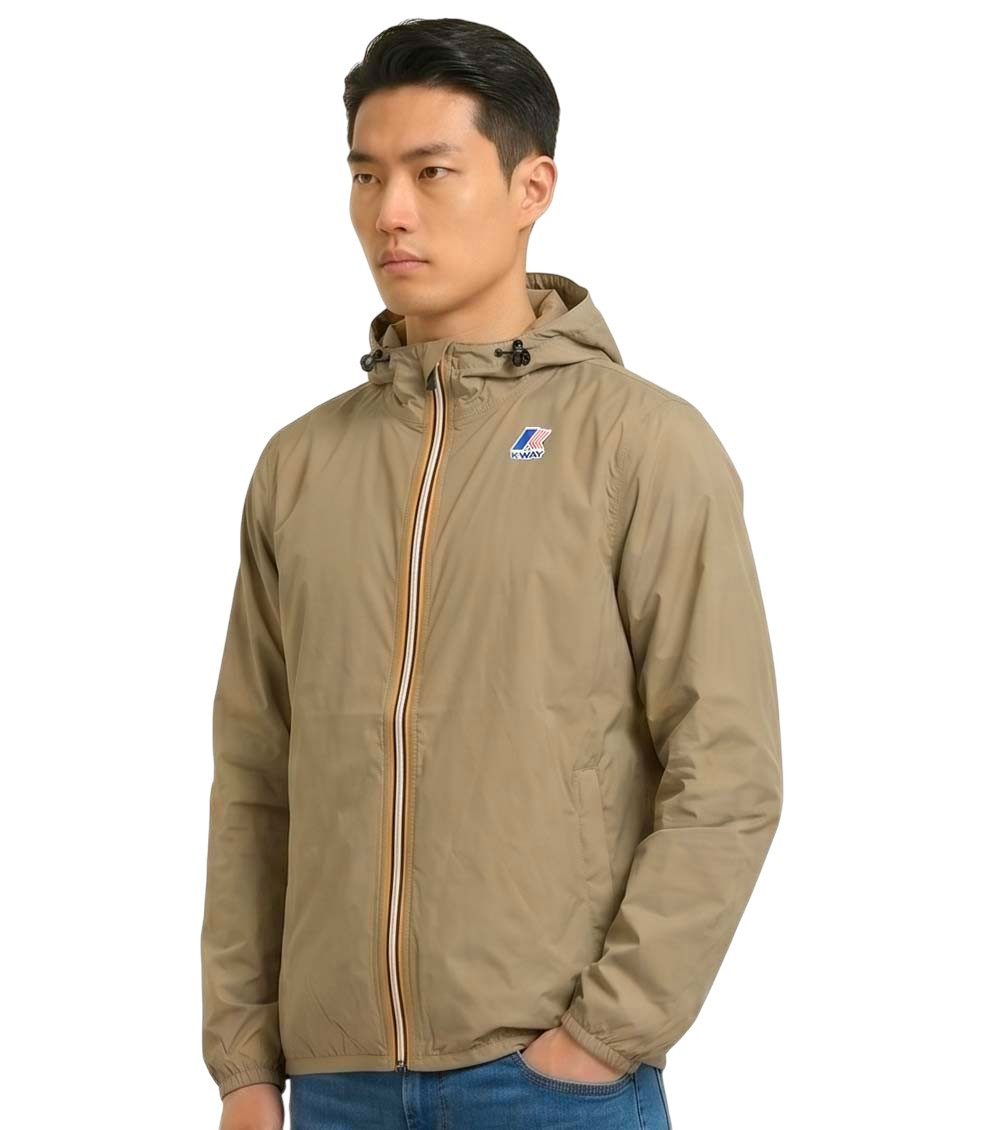 Beige Logo Hood Jacket